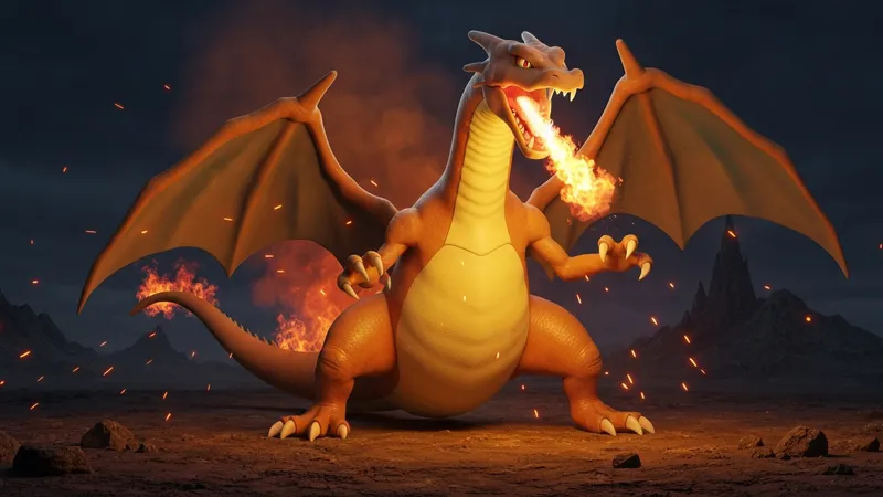 Ligne d'évolution complète Salamèche Reptincel Dracaufeu